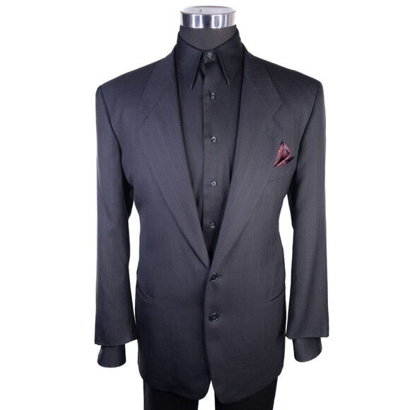 Mani Men's Striped 2 Button Sport Coat Jacket Blazer Wool Size 41R Casual Suits - Picture 3 of 16